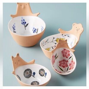 New Anthropologie Ariya Ceramic Bear Measuring Cups, Set of 4